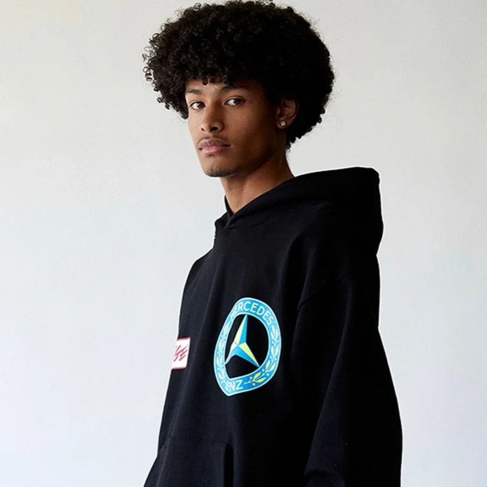 AWGE X Mercedes Benz - ASAP Mob A$AP Rocky Long Sleeve Black Pants Sweats Hoodie - Picture 3 of 8